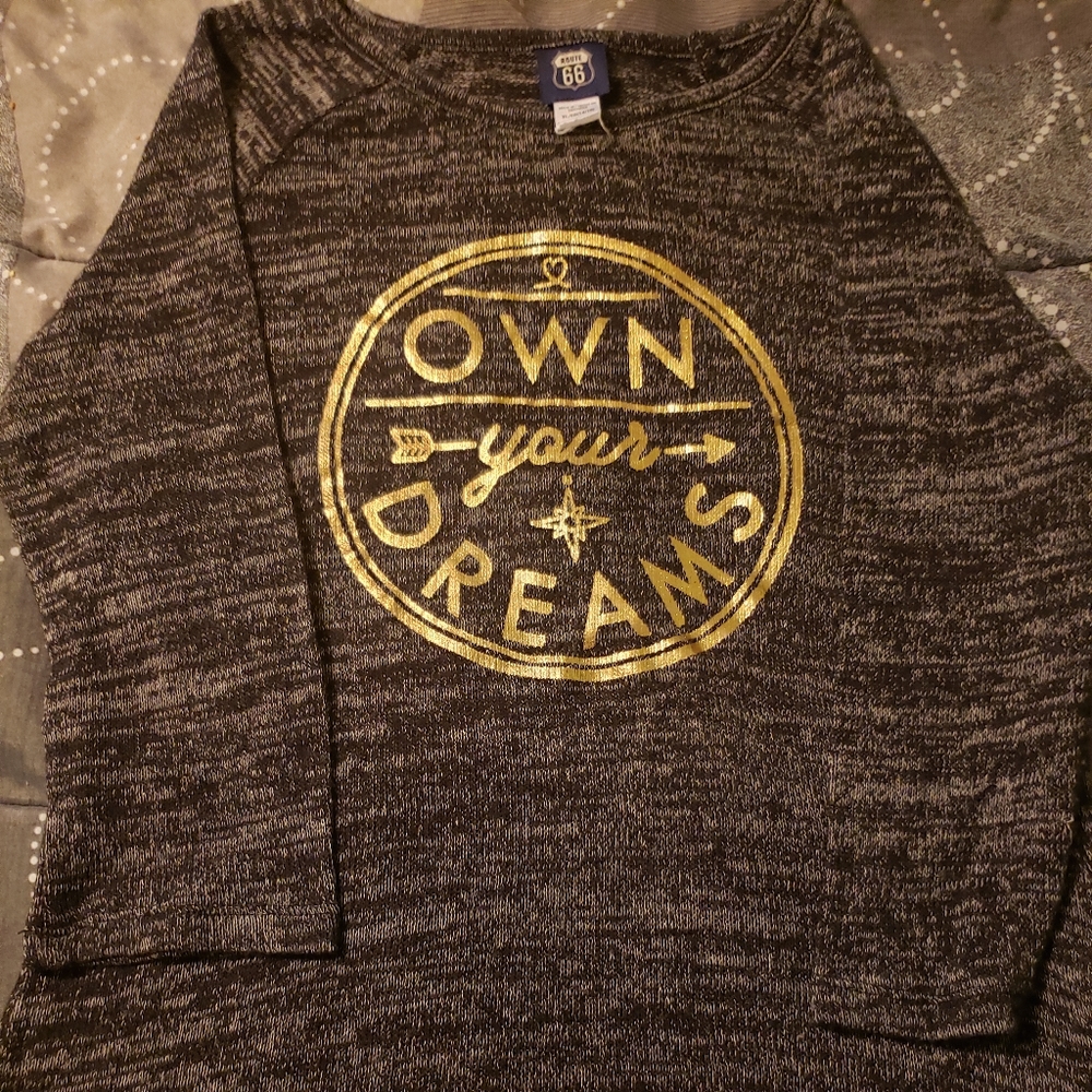 Girls black quarter sleeve shirt.